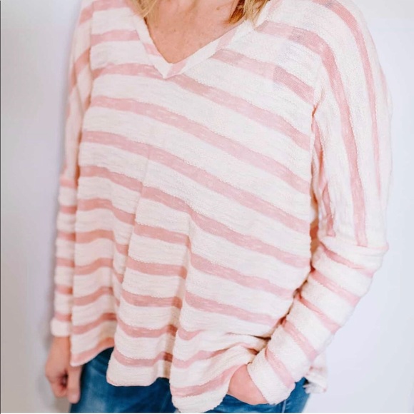 Pink Striped Sweater - Picture 2 of 2